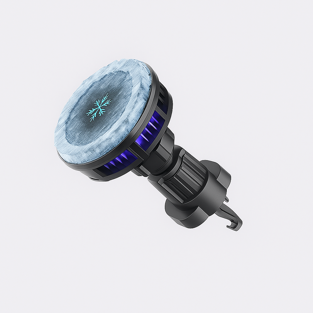 Chargeur Voiture Ultra Complet : Support 360°, Refroidissement, LED RGB, Charge Sans Fil Rapide